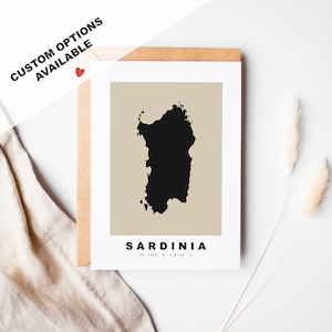 Biglietto di auguri personalizzato Sardegna - Busta Kraft inclusa - Testo personalizzato - Biglietto di auguri Sardegna - Anniversario - Viaggio a sorpresa - Compleanno