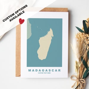 Cartão de felicitações de Madagascar - Opções personalizadas disponíveis - Envelope Kraft incluído - Aniversário - Aniversário - Viagem surpresa - Cartão personalizado