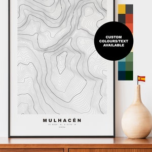 Mulhacen Carta Geografica  -  Manifesto - Stampa  Manifesto della mappa