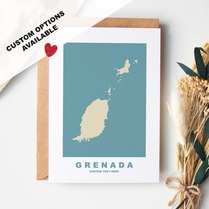 Carte de voeux Grenade - Options personnalisées disponibles - Enveloppe Kraft incluse - Anniversaire - Anniversaire - Voyage surprise - Carte personnalisée