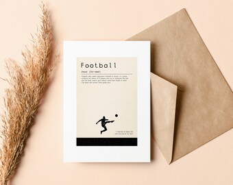 Carte de voeux de football - Carte vierge - Enveloppe recyclée incluse - Football - Carte de football - Carte pour fan de football - Anniversaire - Noël