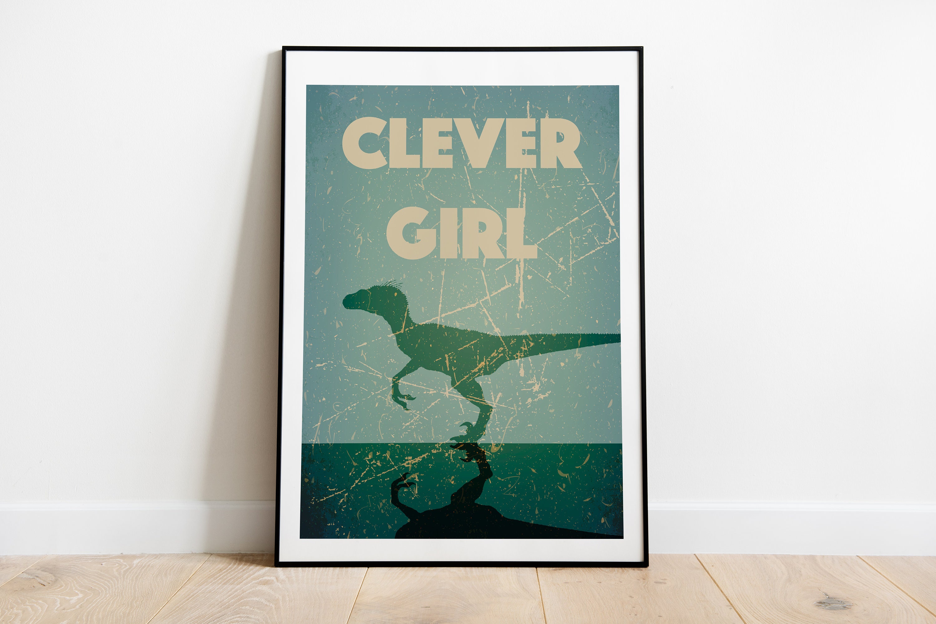 Jurassic Park Poster - "Clever Girl" - Velociraptor Minimal…