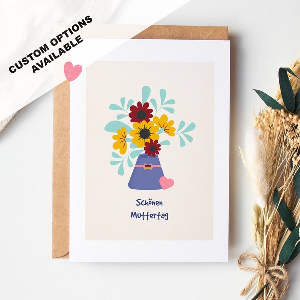 German Mothers Day Card - Schonen Muttertag - Mothers Day Card - A6 Card & Envelope - Optional: post to recipient with message