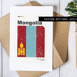 Tarjeta de felicitación de Mongolia - Tarjeta de felicitación personalizada - Tarjeta en blanco - Sobre reciclado incluido - Tarjeta de felicitación - Cumpleaños - Aniversario - Viaje