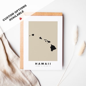 Carte de voeux personnalisée Hawaï - Enveloppe Kraft incluse - Texte personnalisé - Carte de voeux Guatemala - Anniversaire - Voyage surprise - Anniversaire