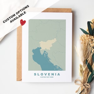 Wenskaart Slovenië - aangepaste opties beschikbaar - kraftenvelop inbegrepen - jubileum - verjaardag - verrassingsreis - aangepaste kaart