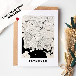 Biglietto d'auguri per Plymouth - Opzioni personalizzate disponibili - Busta riciclata inclusa