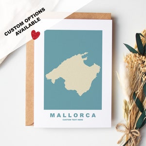 Mallorca Greeting Card - Custom Options Available - Kraft Envelope Included - Anniversary - Birthday - Surprise Trip - Custom Card