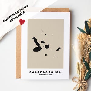 Cartão de felicitações das Ilhas Galápagos - Opções personalizadas disponíveis - Envelope Kraft incluído - Aniversário - Aniversário - Viagem surpresa - Cartão personalizado