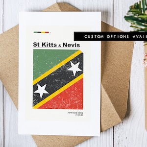 Tarjeta de felicitación de Kitts y Nevis - Tarjeta de felicitación personalizada - Tarjeta en blanco - Sobre reciclado incluido - Tarjeta de felicitación - Cumpleaños - Aniversario