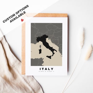 Cartão de felicitações personalizado da Itália - Envelope Kraft incluído - Texto personalizado - Cartão de felicitações da Itália - Aniversário - Viagem surpresa - Aniversário