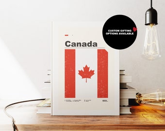 Canada Notebook - Flag - A5 or A4 - Map Notebook - Hardcover Journal - Ringbound Notebook - Lined - Graph - Plain Paper - Small Gift - Gift