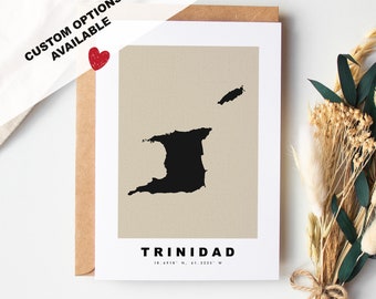 Trinidad Custom Greeting Card - Kraft Envelope Included - Custom Text - Trinidad and Tobago Card - Anniversary - Surprise Trip - Birthday