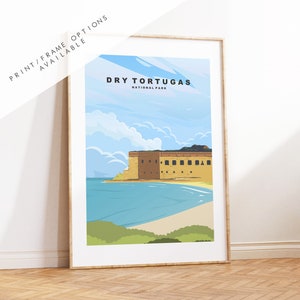 Dry Tortugas Print - Plakat podróżniczy do Parku Narodowego USA - Wydruki, Oprawione lub Płótno - Parki Narodowe USA - Plakat podróżniczy Dry Tortugas - Prezent