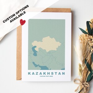 Wenskaart Kazachstan - aangepaste opties beschikbaar - kraftenvelop inbegrepen - jubileum - verjaardag - verrassingsreis - aangepaste kaart
