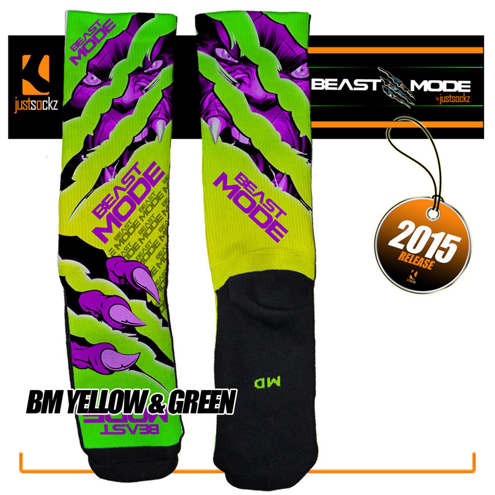 Custom Just Sockz Beast Mode Socks Etsy