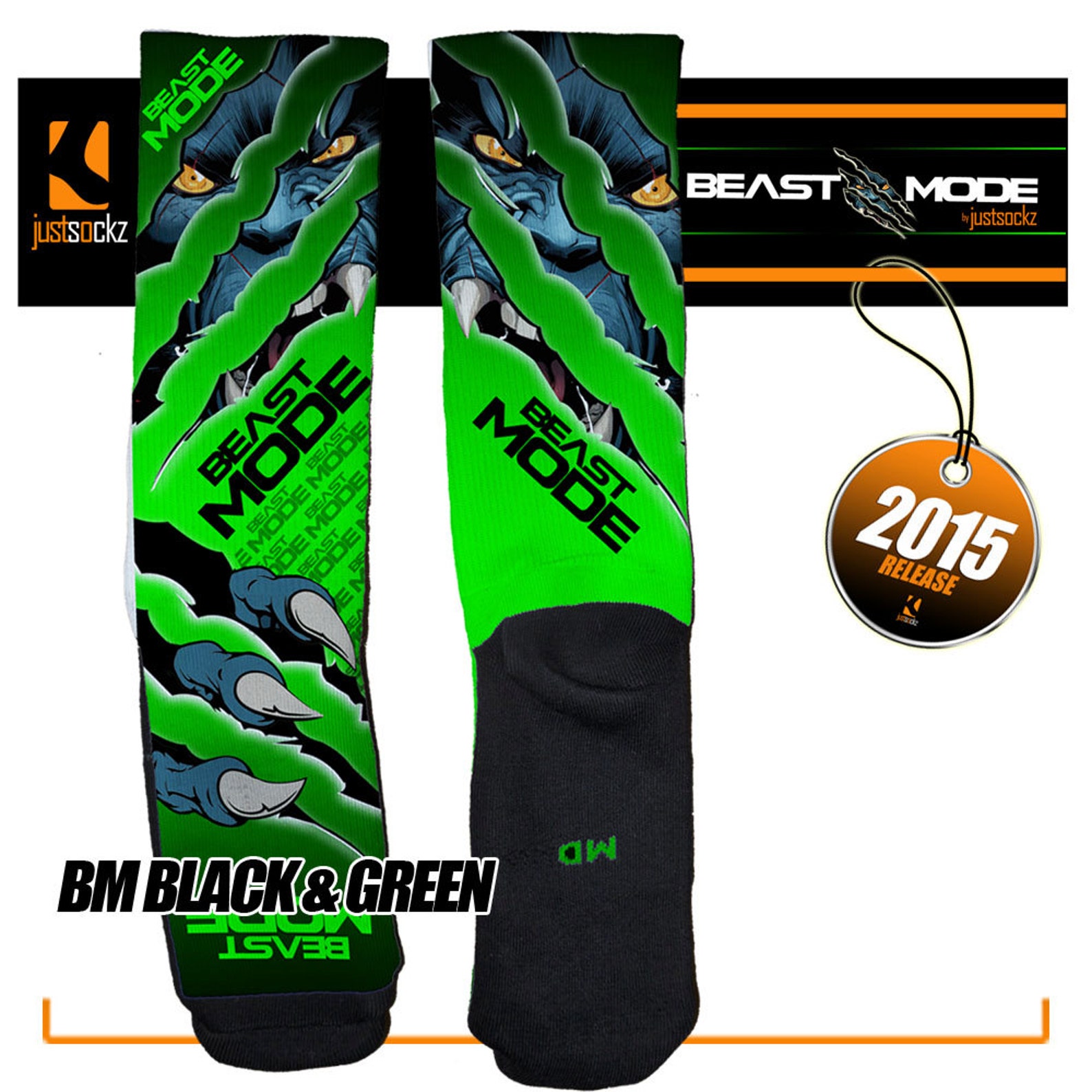 Custom Just Sockz Beast Mode Socks Etsy