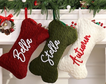 Personalized Dog Christmas Stockings,  Stocking with Name, Pet Cat Stockings, Family Holiday Xmas Gift