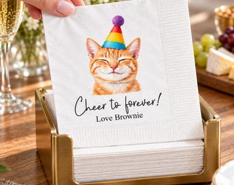 Personalized Pet Cocktail Napkins, Custom Dog Portrait Wedding Napkins, Pet Wedding Reception Decor, Custom Photo Napkins, Wedding Gift