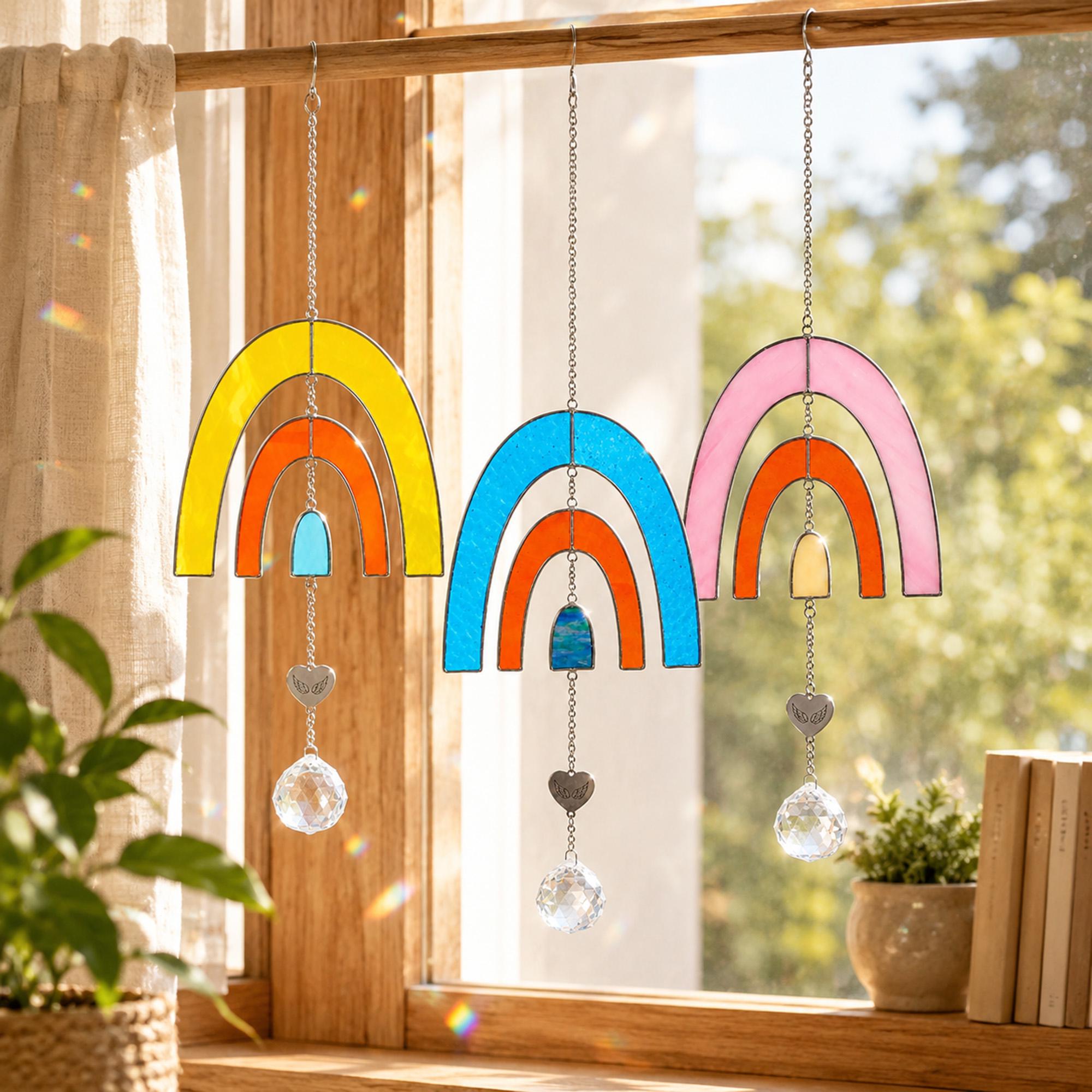 Personalized Pet Memorial Suncatcher, Rainbow Bridge Stained Glass ...