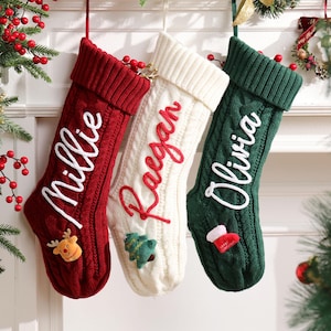 2025 Personalisierte Strick Weihnachtsstrumpf - Benutzerdefinierte Name Kleinkind Familie Strumpf Stuffer Gem - Weihnachtstag