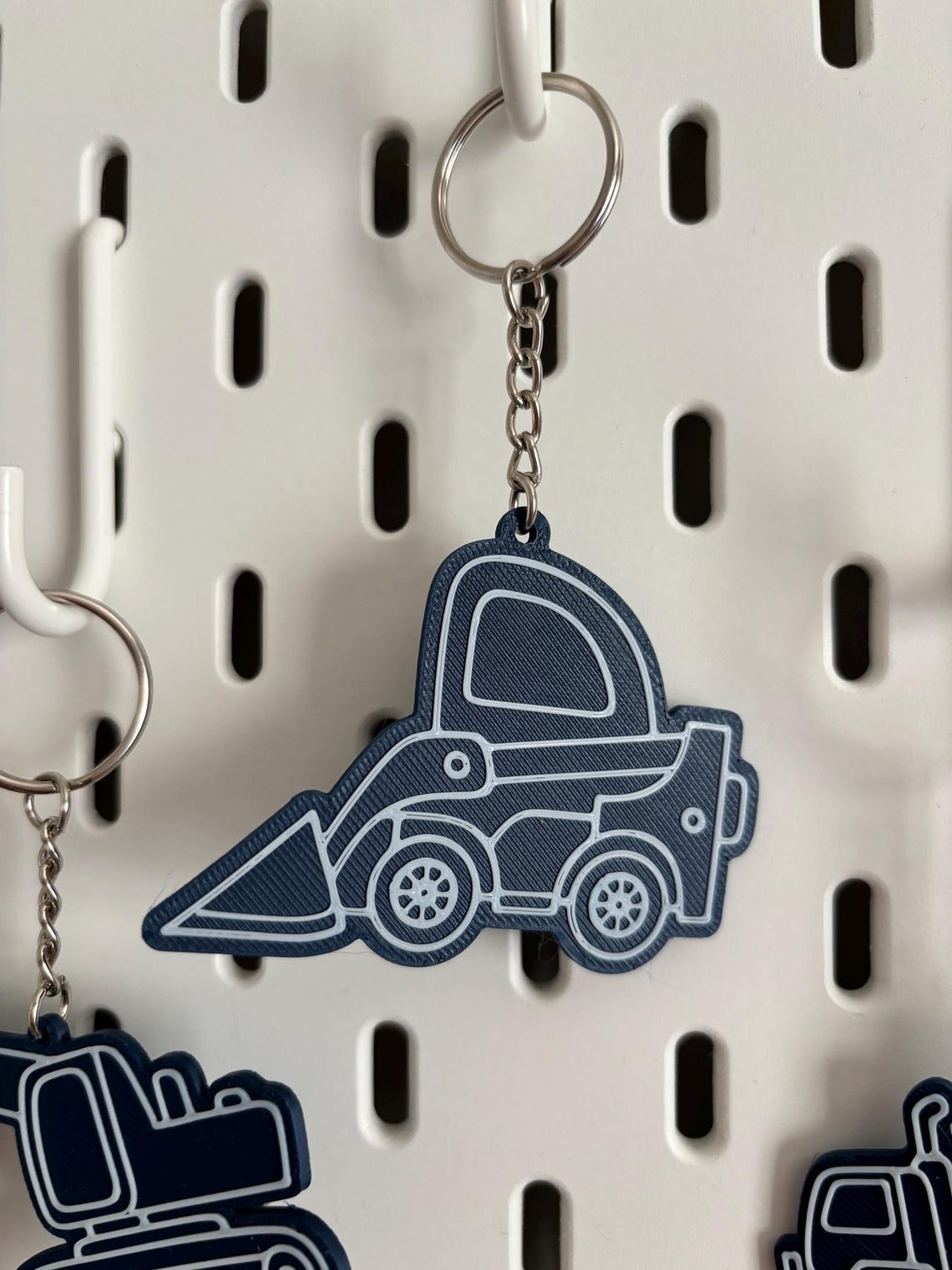 Digger Key Chain Mini Construction Truck Keychain – 3D Printed Toy Vehicle Gift – Cement ...