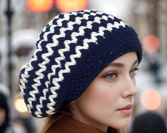 Handcrafted Beret Hat: Oversized Knit for Women and Teens, Slouchy Baggy Style, Perfect Accessory for Her