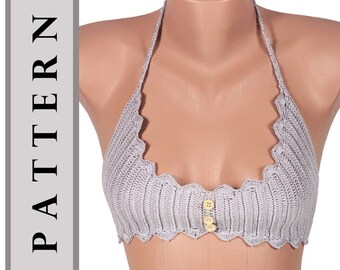 BEIGE Crochet Bikini Crop Top 100/% Cotton with additional colours in store.