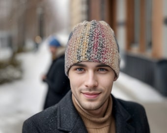 Men's hat, fisherman's hat, wool hat, unique color hat for men in the cold season