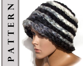 DIY - Instant Download Crochet Pattern - Basket hat Hat Crochet Pattern - Cloche hat Pattern Women Hat Pattern - Warm Winter Hat Cloche hat