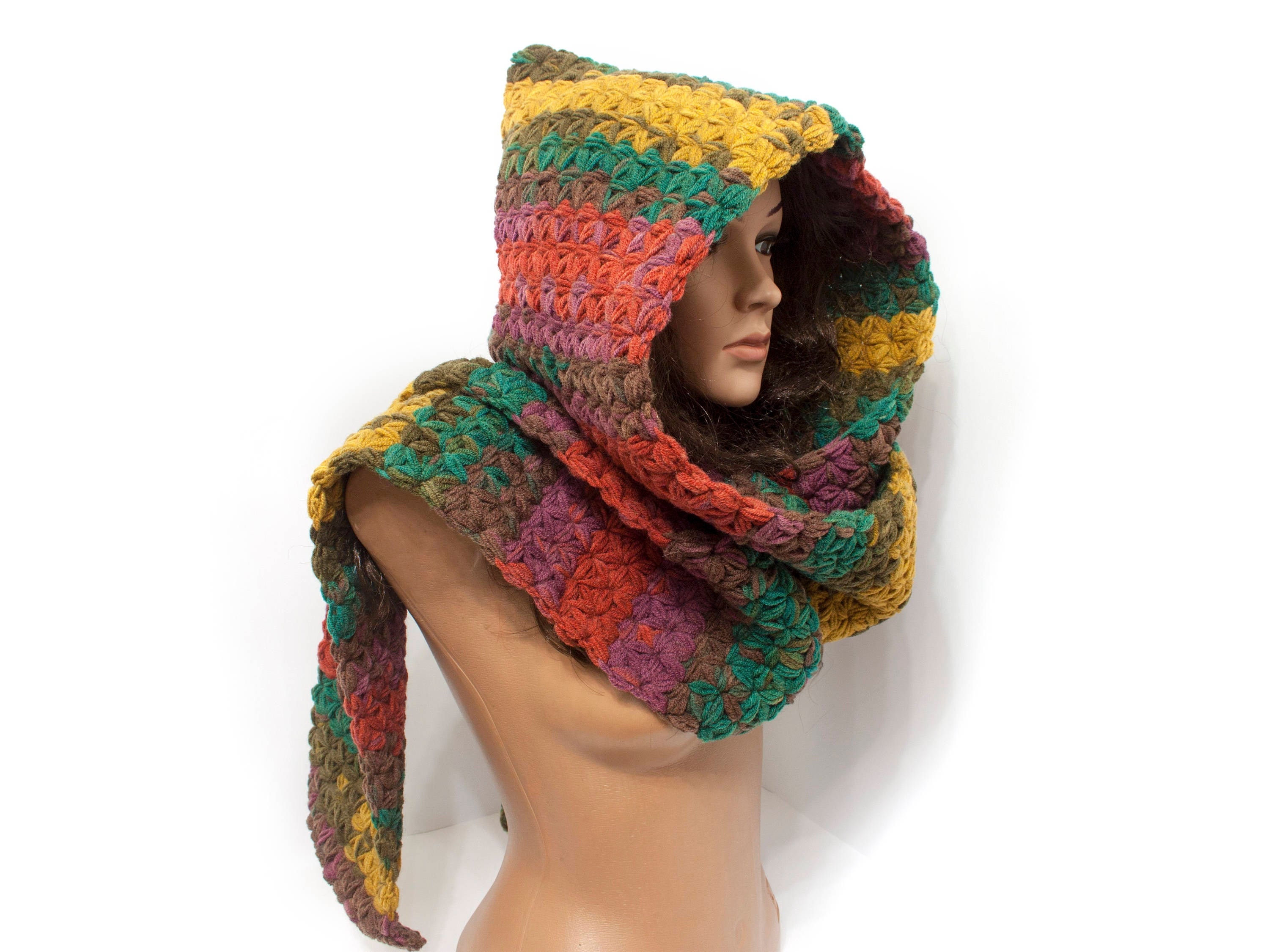 Hooded Scarf Chunky Hooded Scarf Scoodie Scarf Knit Scoodie Etsy UK