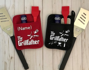 Custom The Grillfather Fathers Day Pot Holders