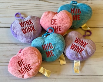 Valentines Day Plush Heart, Personalized kids Heart Pillow, Heart Plush Keychain