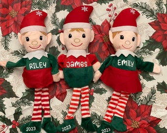 Personalized Christmas Elf, Christmas elf for kids, elf stocking stuffer, plush Christmas Elves, boy Christmas elf, girl Christmas elf