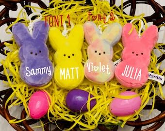 Easter Peeps Bunny Plush, Easter Chicks, Personalized Peeps Bunnies, Mini Peeps Plush, Easter basket, Easter Gift, Plush Bunny, Peeps Bunny