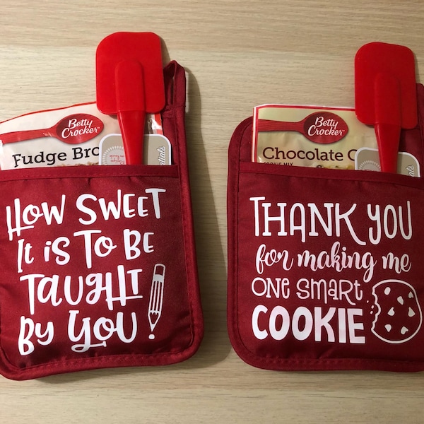 Teacher Appreciation Pot Holder, Oven Mitt, Pot Holder, teacher gift, Christmas gift, back to school gift, end of school gift