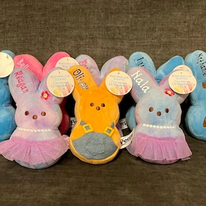 Easter Peeps Bunny Plush, Easter Chicks, Personalized Peeps, Scented Peeps, Marshmallow Scented, Easter basket, Easter Gift, Plush Bunny