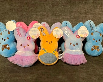 Easter Peeps Bunny Plush, Easter Chicks, Personalized Peeps, Scented Peeps, Marshmallow Scented, Easter basket, Easter Gift, Plush Bunny