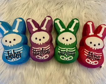 Halloween Personalized Peeps, Skeleton Peeps, Spooky bunny, Halloween Bunny
