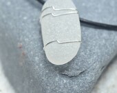 Custom Surf Tumbled Frosted White Sea Glass Wire Wrapped Pendant and Necklace - Choose Sterling Silver Chain or Leather Cord - Quantity of 1