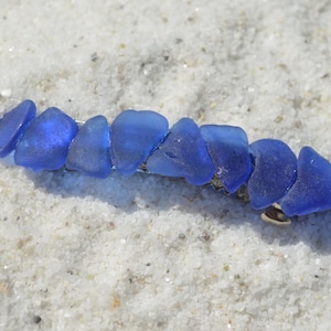 Genuine Cobalt Blue Sea Glass French Barrette Hair Clip