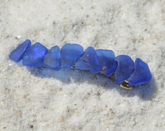 Echt Kobalt Blau Seeglas Französische Haarspange Haarspange
