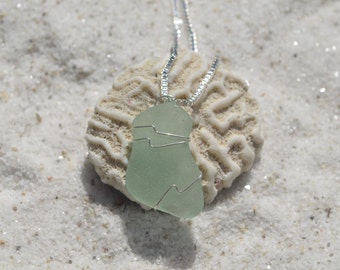 Echte Aqua Beach-ketting zeeglas