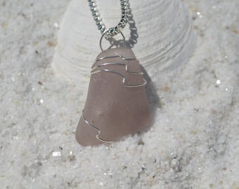 Purple Sea Glass Necklace