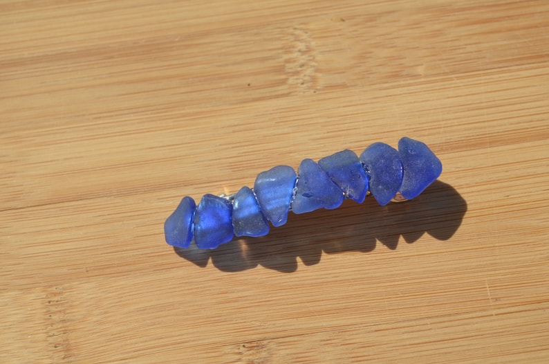 Genuine Cobalt Blue Sea Glass French Barrette Hair Clip Etsy