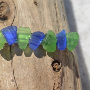 Genuine Cobalt Blue and Kelly Green Sea Glass French Barrette Hair Clip
