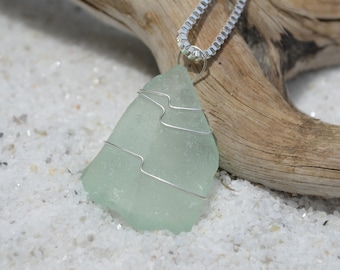 Zeeschuimhanger zeeglas en sterlingzilveren ketting