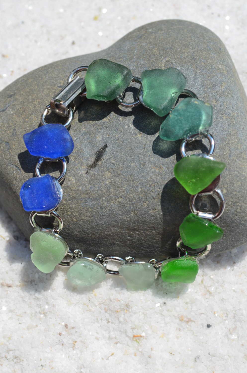 Genuine Sea Glass in a Variety of Unusual Shades Bracelet - Etsy