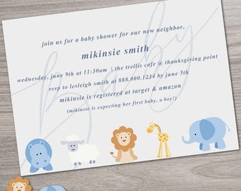 Baby Shower, Boy, Invitation Download, PERSONALIZED, high res digital download