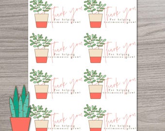 Printable Download - Succulent Thank You Tags, YW, LDS, Latter-day Saint, Young Women